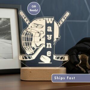Custom Hockey LED Night Light – Fun Decor for Hockey Lovers